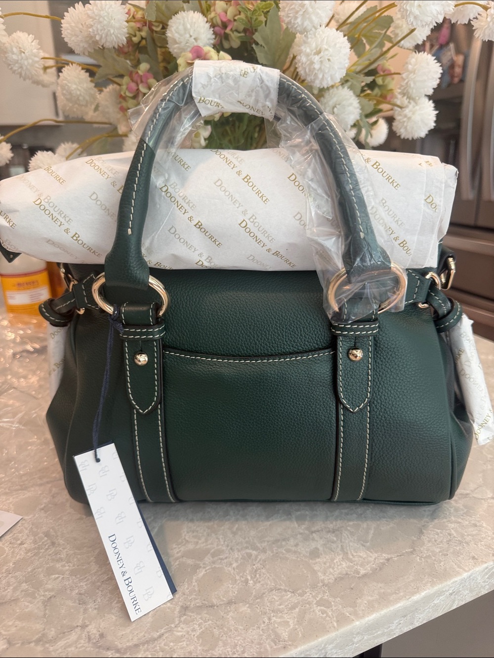 Dooney and Bourke Sorrento satchel 30 with pocket in Ivy - Picture 2 of 6